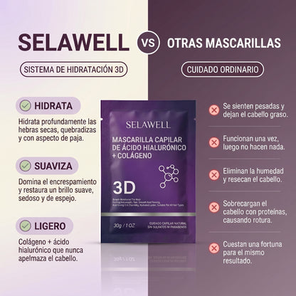 Mascarilla capilar 3D SELAWELL — Colágeno y ácido hialurónico