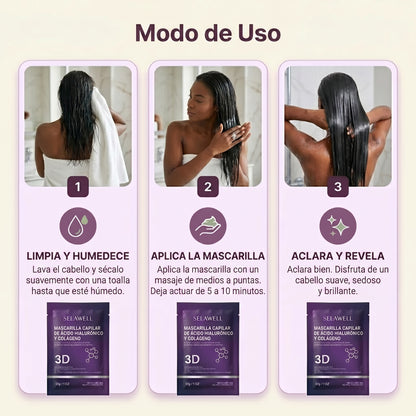 Mascarilla capilar 3D SELAWELL — Colágeno y ácido hialurónico