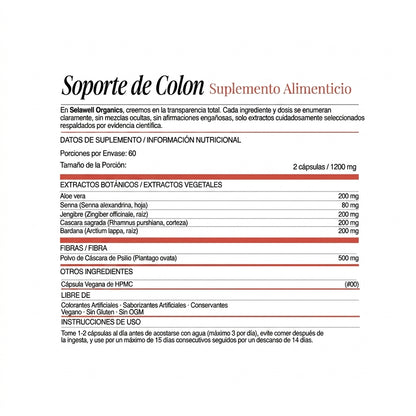 Vientre plano – Apoyo para el colon | Elimina parásitos, limpia tu intestino y siéntete más ligero