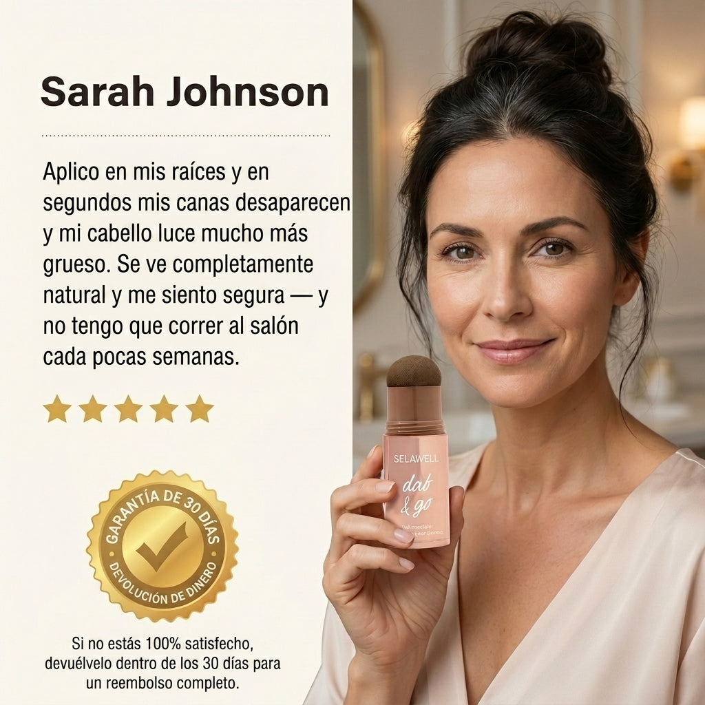 SELAWELL Dab & Go — Corrector capilar que cubre las canas y las raíces en 10 segundos