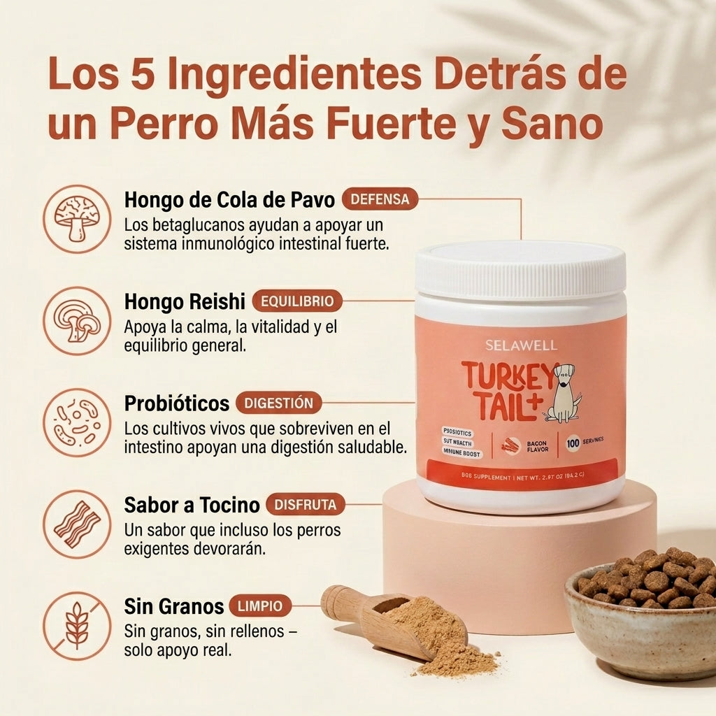 SELAWELL Turkey Tail+ — Apoyo Intestinal e Inmunológico para Perros