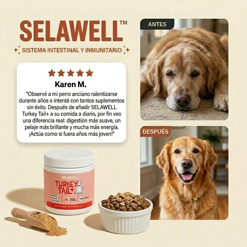 SELAWELL Turkey Tail+ — Apoyo Intestinal e Inmunológico para Perros